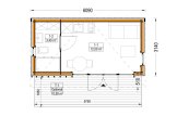Abri de jardin en bois EVELIN PLUS (Isolé, 34 mm + bardage), 6x3 m, 15 m² specification 1