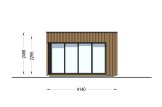 Abri de jardin en bois AMARA (34 mm + bardage), 4x3 m, 10 m² specification 2