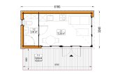 Abri de jardin en bois INES (Isolé RE2020, 34 mm + bardage), 6x3 m, 18 m² specification 1