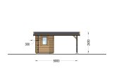 Carport en bois 3x6 m avec abri (44 mm), 2x6 m specification 4