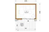 Abri de jardin en bois LAYLA (Isolé, 34 mm + bardage), 4x3 m, 10 m² specification 1