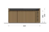Abri de jardin en bois INES PLUS avec terrasse en L (Isolé RE2020, 34 mm + bardage), 6x6 m, 36 m² specification 4