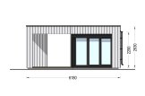 Abri de jardin en bois INES PLUS avec terrasse en L (Isolé RE2020, 34 mm + bardage), 6x6 m, 36 m² specification 5
