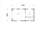 Chalet en bois habitable MAX S (44+44 mm), 4.2x7.5 m, 32 m² specification 1
