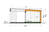 Abri de jardin en bois INES PLUS avec terrasse en L (Isolé RE2020, 34 mm + bardage), 6x6 m, 36 m² specification 6