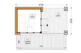 Abri de jardin en bois INES avec terrasse (Isolé RE2020, 34 mm + bardage), 6x3 m, 18 m² specification 1