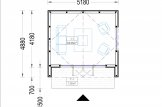 Abri de jardin en bois PIA (ossature en bois), 5.2 x 4.9 m, 18 m² specification 1