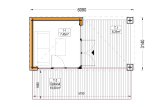Abri de jardin en bois INES avec terrasse (Isolé, 34 mm + bardage), 6x3 m, 18 m² specification 1