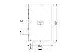 Garage en bois CLASSIC (34 mm), 3.6x5.4 m, 19.9 m² specification 1
