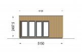 Bureau de jardin PREMIUM (Isolé RE2020, 34 mm + bardage), 5x4 m, 19.9 m² specification 2