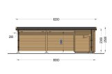 Carport en bois avec abri MODERN, 8x3 m specification 3