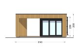 Abri de jardin en bois INES PLUS avec terrasse en L (Isolé RE2020, 34 mm + bardage), 6x6 m, 36 m² specification 5