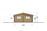 Garage en bois double MULTI (44 mm) 6x6 m avec carport 3x6 m specification 3
