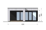 Abri de jardin en bois INES PLUS avec terrasse en L (Isolé RE2020, 34 mm + bardage), 6x6 m, 36 m² specification 2