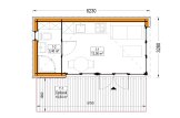 Abri de jardin en bois INES (Isolé RE2020, 34 mm + bardage), 6x3 m, 18 m² specification 1
