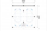 Carport en bois double LUNA DUO, 6x6 m, avec mur latéral specification 1