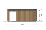 Abri de jardin en bois INES PLUS avec terrasse (34 mm + bardage), 6x3 m, 18 m² specification 4