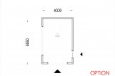 Garage bois toit plat SILVIA F (34 mm + bardage), 4x6 m, 24 m² specification 7