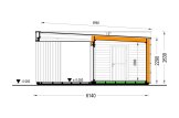 Abri de jardin en bois INES PLUS avec terrasse en L (Isolé RE2020, 34 mm + bardage), 6x6 m, 36 m² specification 6