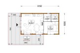 Chalet en bois en kit ARIELLE (Isolé, 34 mm + bardage), 41 m² specification 1