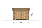 Garage en bois à toit plat MODERN S (44 mm), 3.6x5.4 m, 19.9 m² specification 2