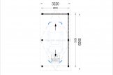Carport en bois LUNA, 3.2x6 m, avec mur en forme de L specification 1