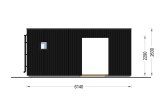 Abri de jardin en bois INES PLUS avec terrasse en L (Isolé RE2020, 34 mm + bardage), 6x6 m, 36 m² specification 3