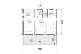 Chalet en bois ANGELA (44 mm + bardage), 43 m² specification 1