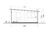 Garage en bois à toit plat MODERN (34 mm), 3.6x5.4 m, 19.9 m² specification 6
