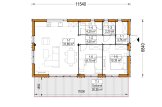 Chalet en bois habitable CARLA RV (Isolé RE2020, 44 mm + bardage), 60 m² specification 1