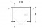 Abri de jardin en bois MARTA S (Isolé, 44+44 mm), 5x4 m, 20 m² specification 1