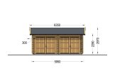 Garage en bois double ALTERNATIVE (44 mm), 6x6 m, 36 m² specification 2