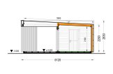 Abri de jardin en bois INES PLUS avec terrasse en L (Isolé, 34 mm + bardage), 6x6 m, 36 m² specification 6