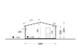 Garage en bois MULTI (44 mm) 4x6 m avec carport double 5.5x6 m specification 6