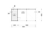 Carport en bois avec abri MODERN, 8x4 m specification 1