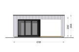 Abri de jardin en bois INES avec terrasse (Isolé RE2020, 34 mm + bardage), 6x3 m, 18 m² specification 2