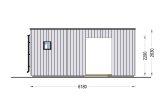 Abri de jardin en bois INES PLUS avec terrasse en L (Isolé RE2020, 34 mm + bardage), 6x6 m, 36 m² specification 3