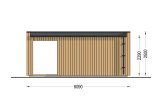 Abri de jardin en bois INES PLUS avec terrasse (34 mm + bardage), 6x3 m, 18 m² specification 4