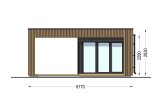 Abri de jardin en bois INES PLUS avec terrasse frontale (Isolé RE2020, 34 mm + bardage), 6x6 m, 36 m² specification 5