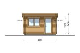 Abri de jardin en bois à toit plat DREUX (44 mm), 4x3 m, 12 m² specification 2