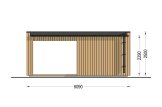 Abri de jardin en bois INES avec terrasse (34 mm + bardage), 6x3 m, 18 m² specification 4
