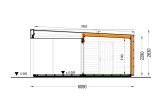 Abri de jardin en bois INES PLUS avec terrasse en L (Isolé, 34 mm + bardage), 6x6 m, 36 m² specification 6