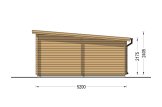 Garage en bois à toit plat MODERN (44 mm), 3.6x5.4 m, 19.9 m² specification 5
