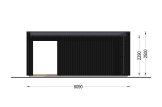 Abri de jardin en bois INES PLUS avec terrasse (Isolé, 34 mm + bardage), 6x3 m, 18 m² specification 4