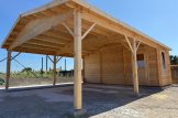 Carport en bois double 5.5x6 m avec abri (44 mm), 2x6 m customer 1