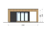 Abri de jardin en bois INES PLUS avec terrasse (Isolé RE2020, 34 mm + bardage), 6x3 m, 18 m² specification 2