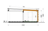 Abri de jardin en bois INES PLUS avec terrasse frontale (Isolé, 34 mm + bardage), 6x6 m, 36 m² specification 6