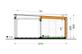 Abri de jardin en bois INES PLUS avec terrasse frontale (Isolé RE2020, 34 mm + bardage), 6x6 m, 36 m² specification 6