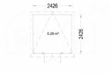 Abri de jardin DELTA (14 mm), 2.43x2.43, 5.9 m² specification 1