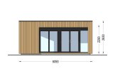 Abri de jardin en bois INES PLUS avec terrasse frontale (Isolé, 34 mm + bardage), 6x6 m, 36 m² specification 2